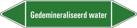 Gedemineraliseerd water leidingmarkering op vel 75 x 17 mm - 8 per vel