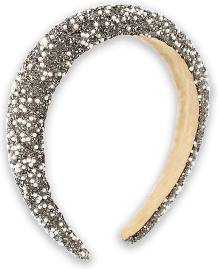 Lajetti Glitter Haarband met Parels - Diadeem Breed