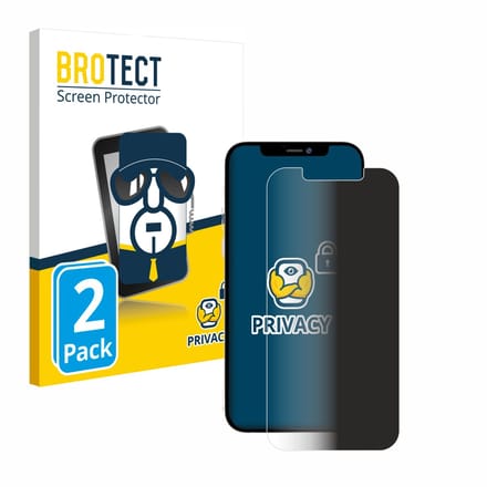 BROTECT - privacy screenprotector voor Apple iPhone 12 Pro Max - Folie Beschermfolie Blauwlichtfilter 2 Stuks