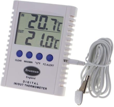 Digitale Max Min Thermometer Binnen Buiten met Lange Snoer - Tuin Koelkast Vriezer