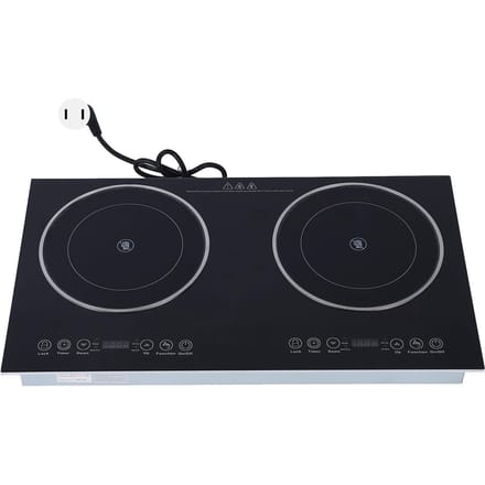 Table de cuisson électrique 2 brûleurs Chauffage céramique Comptoir Encastrable Table de cuisson électrique avec commande tactile gray