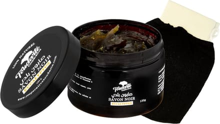 Sabon Beldi - Eucalyptus - Marokkaanse Zwarte Zeep - Biologisch - 150g - Plus Kessa (Scrubhandschoen)