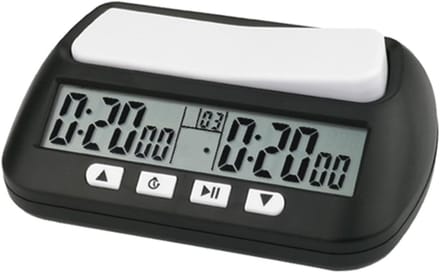 Digitale Schaakklok - Spel Timer - Spel Tijd Beheren - Bonus Vertraging Modi - 14 cm - Zwart Geel
