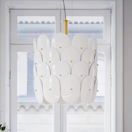 By Rydéns By Rydens hanglamp Omlott, messing/wit, Ø 50 cm
