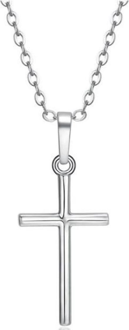 Jumalu ketting choker kruis - zilverkleurig