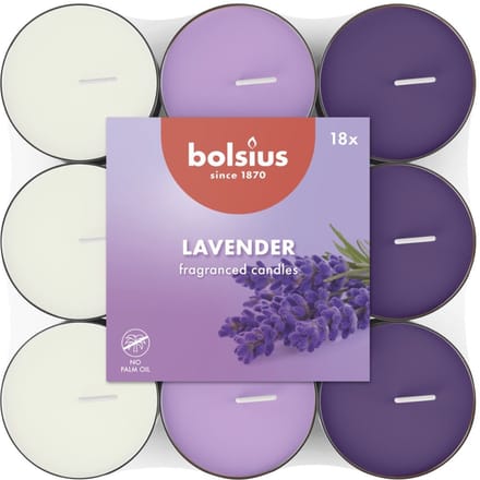 Bolsius - Geurtheelicht - 18 stuks per verpakking - Lavender