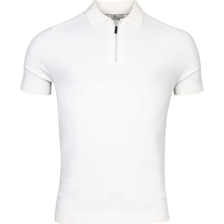 Thomas Maine Pullover Polo Half Zip Short Sleeve Single & Rib Knit Off White / male