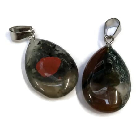 Druppel hanger jaspis - Unieke natuursteen hanger - unisex