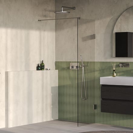 Brauer Void - Inloopdouche - Helder Glas - 60 x 200 cm - incl. Glascoating - PVD RVS-Kleurig Geborsteld