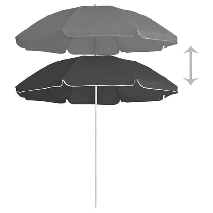 vidaXL - Parasol - met - stalen - paal - 180 - cm - antracietkleurig