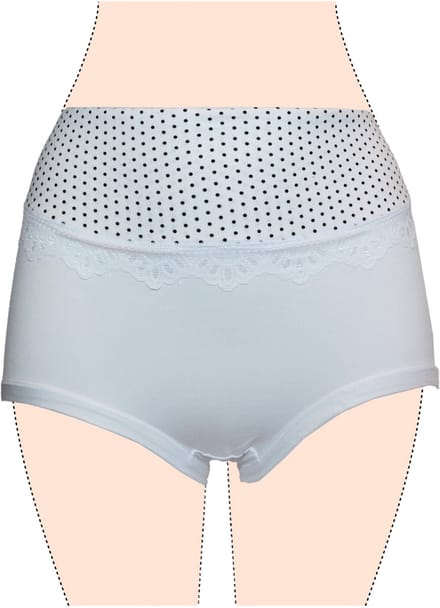 Damesslips - 5 Slips met stipjes - 5 kleuren - Large