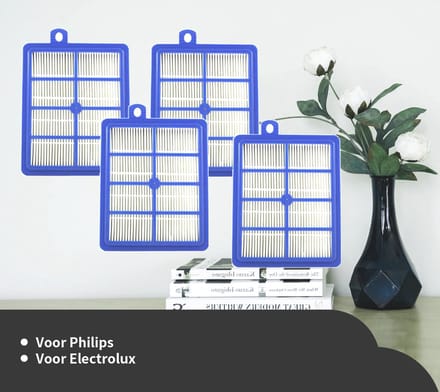 Replacements® H13 HEPA filters geschikt voor Philips -AEG - Electrolux - 4 stuks
