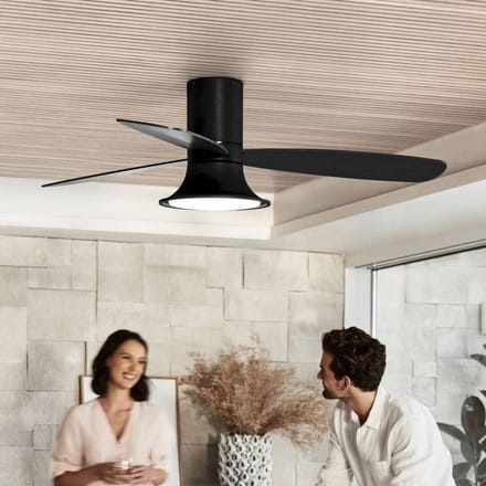 Beacon Lighting Plafondventilator met licht Flusso zwart 132cm stil
