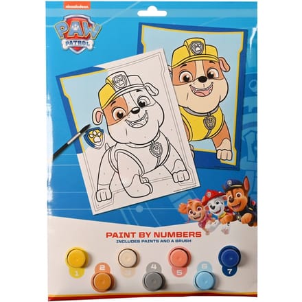 Schilderen op nummer - Paw Patrol - Rubble - inclusief verf en kwast