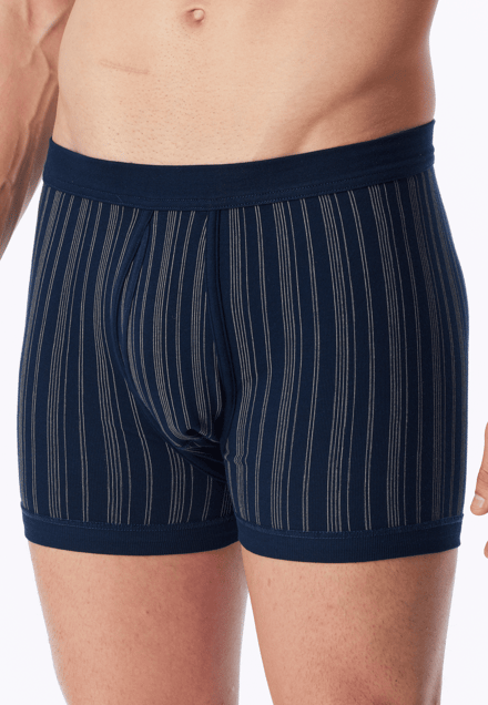 Korte broek met fijne rib, set van 2, met gulp, donkerblauw gestreept - Original Classics 9