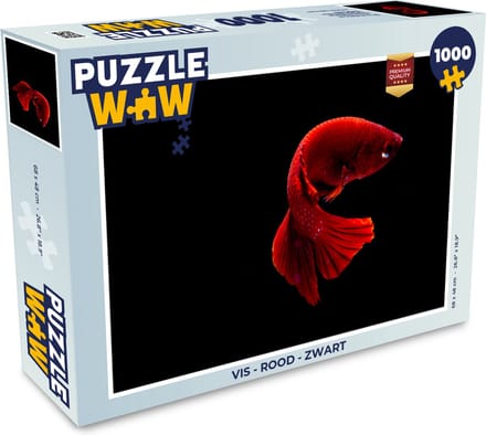Puzzel Vis - Rood - Zwart - Legpuzzel - Puzzel 1000 stukjes volwassenen