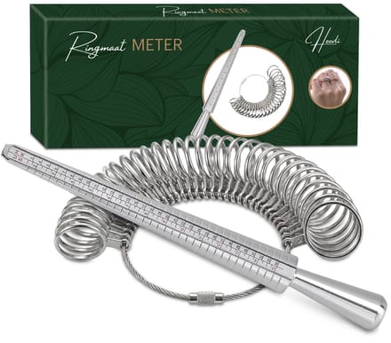 Heevli® Ringmaat Meter – Compleet Ring Sizer Set met Mandrel – Geschikt voor EU, Franse en US maten – Ringmeter – RVS