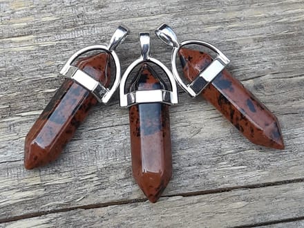 Edelsteen Obsidiaan Mahonie - pendel - healing punt hanger