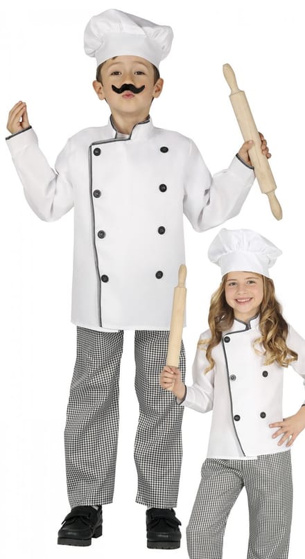 Fiestas Guirca Verkleedkostuum Chef Junior Wit/grijs Mt 10-12 Jaar