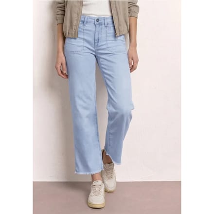 Wide Legs jeans met franje aan de zoom