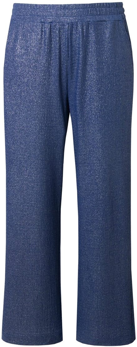 Studio Untold - Dames - Broek wijde pijpen structuur en glitter - Navy - Maat 42