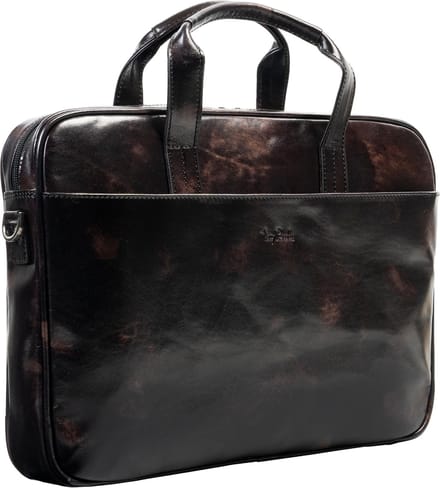 Tony Perotti Leren Laptoptas van Gogh 14 inch 1-vaks, Zwart