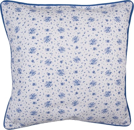 Clayre & Eef Kussenhoes 40x40 cm Wit Blauw Katoen Roosjes