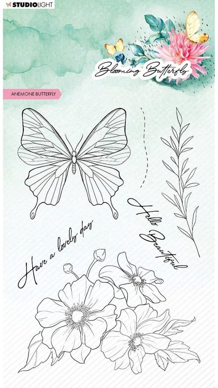 Studio Light Blooming Butterfly Clear Stempels Anemone Butterfly