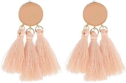 Fako Bijoux® - Oorbellen - Kwast - Cirkel Mini - Zalmroze