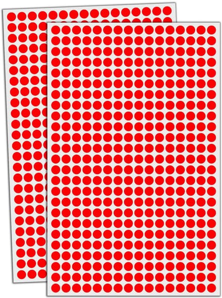 Allecto - Ronde Stickers - Puntstickers - Zelfklevend - Rood