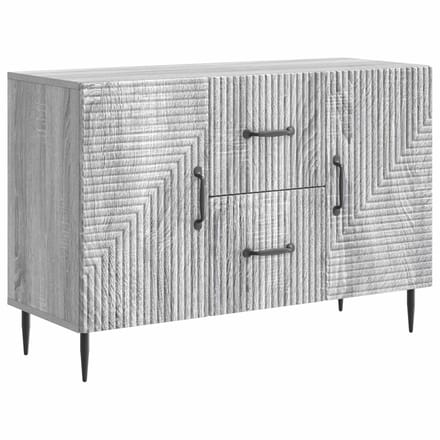 vidaXL - Dressoir - met - lade - Grijs - sonoma - 89 - x - 34,5 - x - 60 - cm - Bewerkt - hout
