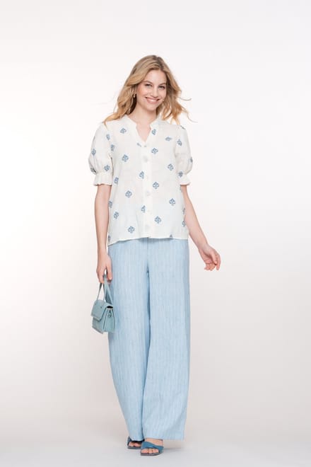 GEISHA - Dames broek - Maat S - Vrouwen - blauw - polyester