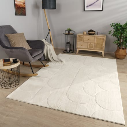 Woonkamertapijt eetkamer kortpolig geometrisch uiterlijk Skandi Boho effen kleuren 120 x 160 cm Rechthoek 120 x 160 cm Rechthoek beige