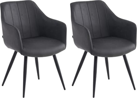Colenis® - Verto Eetkamerstoel - Set Van 2 - Antraciet - Microfiber Stof - Microvezel - Industrieel