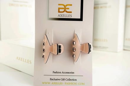 Luxe Haarklem 4 cm | Sierklem, 2-set in geschenkdoos (poeder-roze)