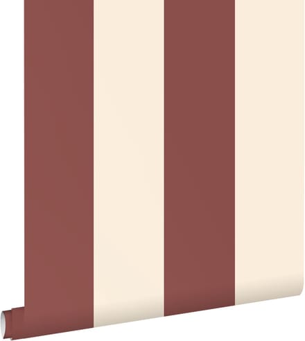 ESTAhome behang strepen bordeaux rood en wit - 0.53 x 10.05 m - 131970