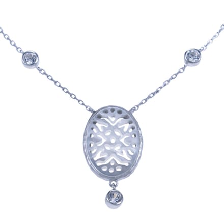 Zilveren kleine choker schelp(2975)