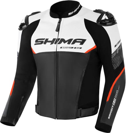 SHIMA Bandit 2.0 Perforated Wit Zwart Rood Leren Motorjas - Jas