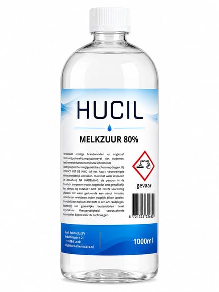 Hucil Melkzuur 80% - 1 liter - lactic acid - ontkalker