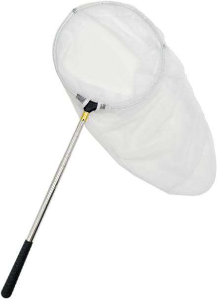 Zyrex® Schepnet Vissen - Visnet - Telescoop Schepnet - Duurzaam Net met Rubberen Coating - Wit - 173cm x 27cm x 28cm
