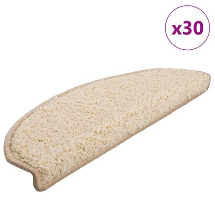 vidaXL - Trapmatten - 30 - st - 65x21x4 - cm - Crème - Halfrond - Groot