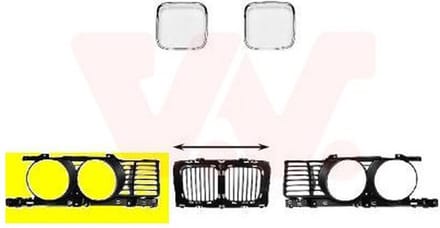 VanWezel 0635512 - Grille calandre droite pour Bmw 5 e34 de 04/1988 au 11/1995