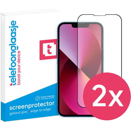 DuoPack: iPhone 13 Mini screenprotector gehard glas Edge to Edge