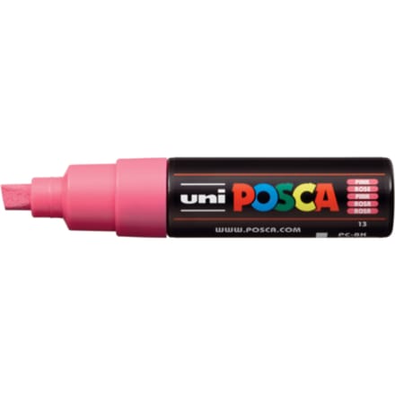 Posca marker met schuine punt schrijfdikte breed roze