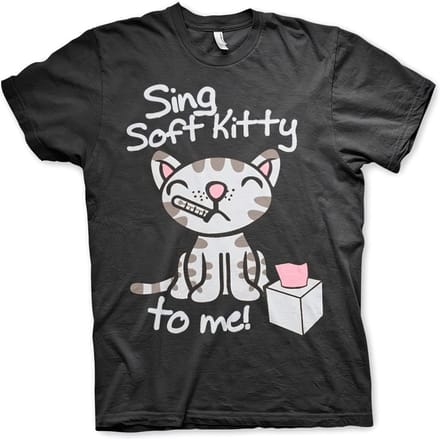 The Big Bang Theory Heren Tshirt -M- Sing Soft Kitty To Me Zwart