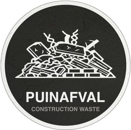 Puinafval bord | Sign Again materiaal | 20 cm