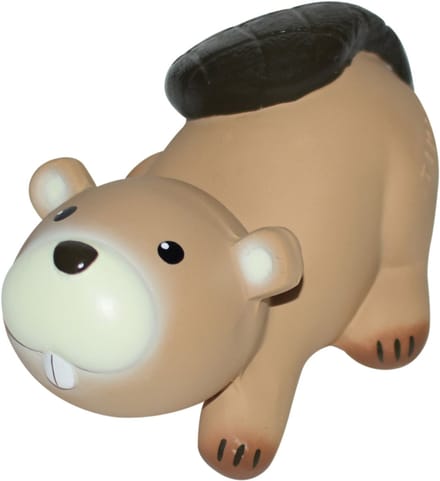 TIKIRI Mijn Eerste Bosdiertje - Bever - Natuurlijk Rubber - Met Belletje - 0 Jaar