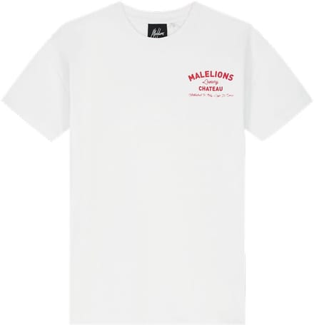 Malelions - Junior Relaxed Chateau T-Shirt - White - Maat 128