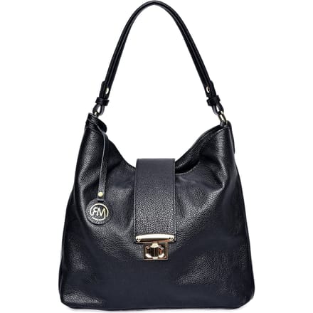 Roberta M Zwart Rundleer Tas
