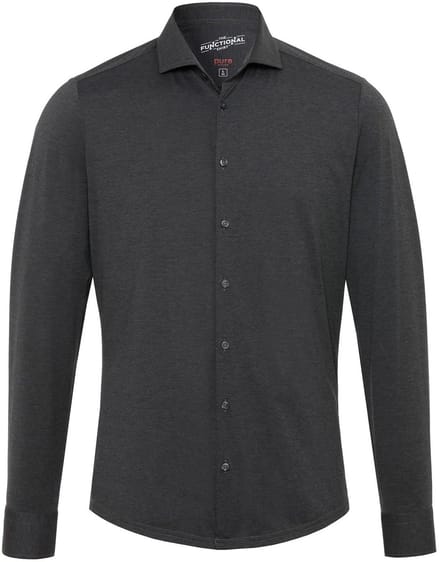 Pure H.Tico The Functional Shirt Antraciet - Maat 37 - Heren - Overhemden Casual